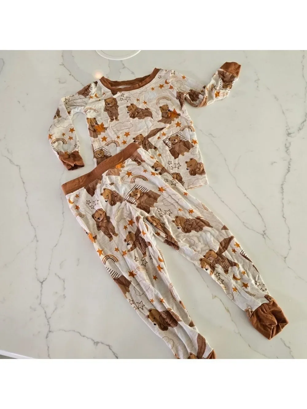 Little Sleepies RETIRED Signature Beary Sleepy Two-Piece Pajama Set 12-18 Months